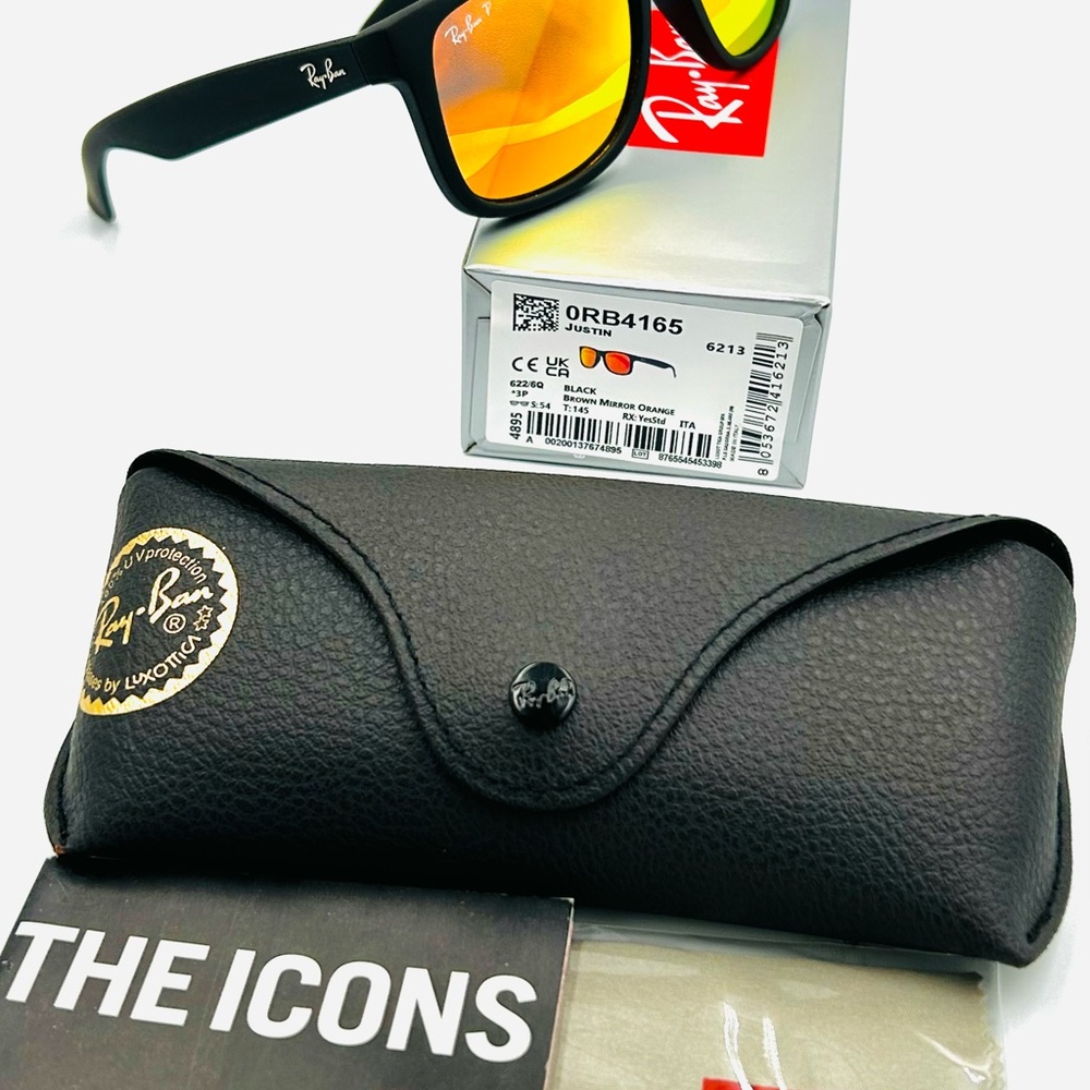 Ray-Ban Polarized Sunglasses Mens Justin RB4165 Flash Mirror Lens 54-16… - Picture 5 of 15